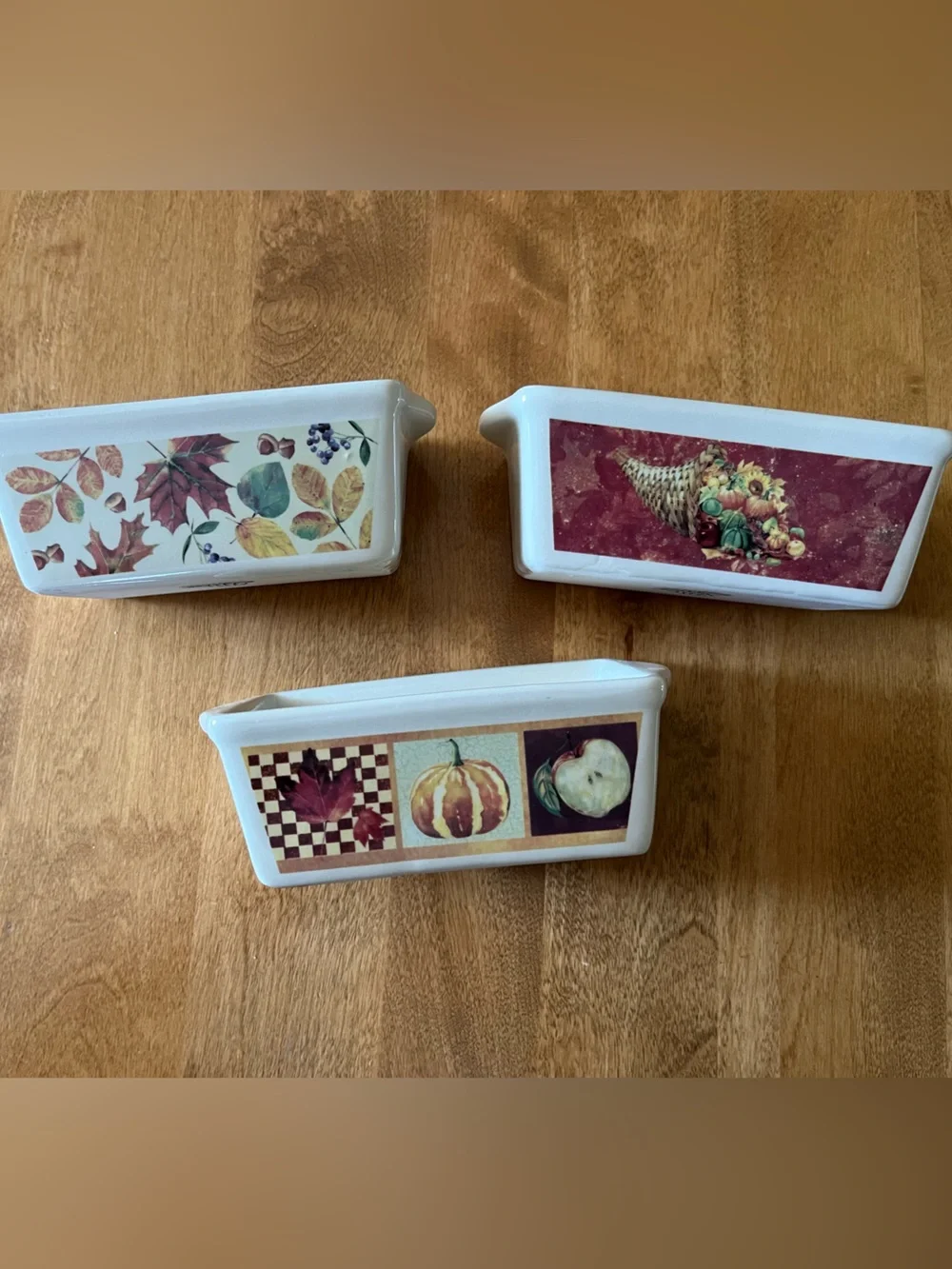 Autumn Harvest Stoneware Mini Loaf Pans By Nantucket, Set Of 3.